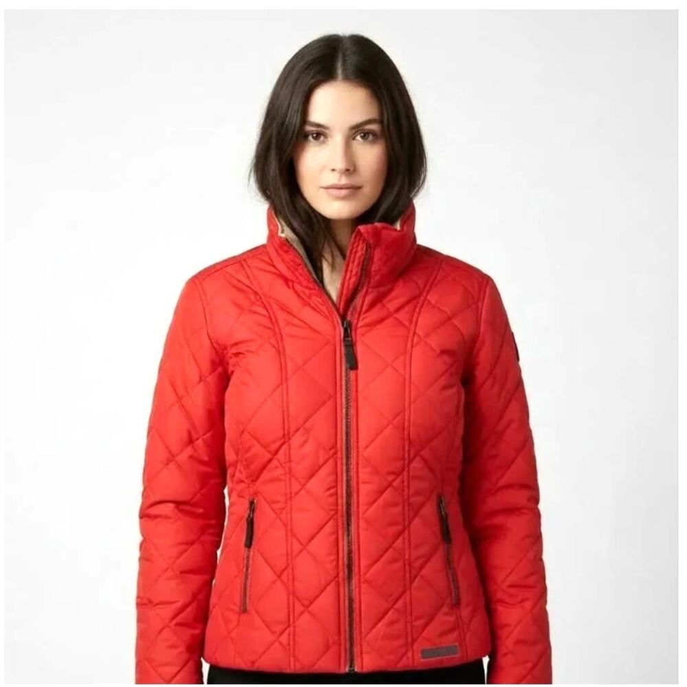 🧡 G.H. Bass & Co. Quilted Orange Jacket - Size Petite Large (PL)